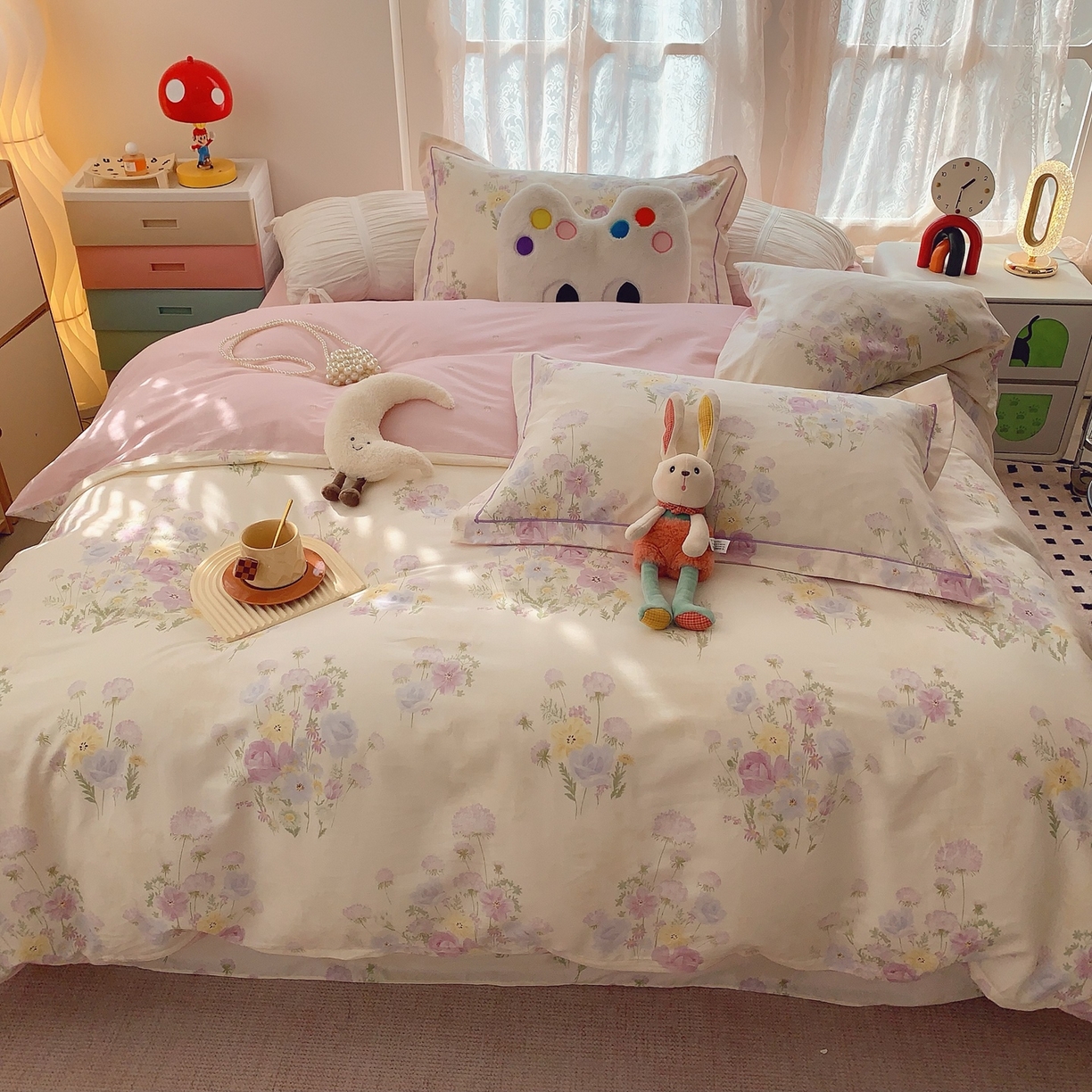 91家纺网 家纺一手货源 找家纺 （总）奈萝家纺 2025新款全棉纯棉小清新印花四件套-第二波