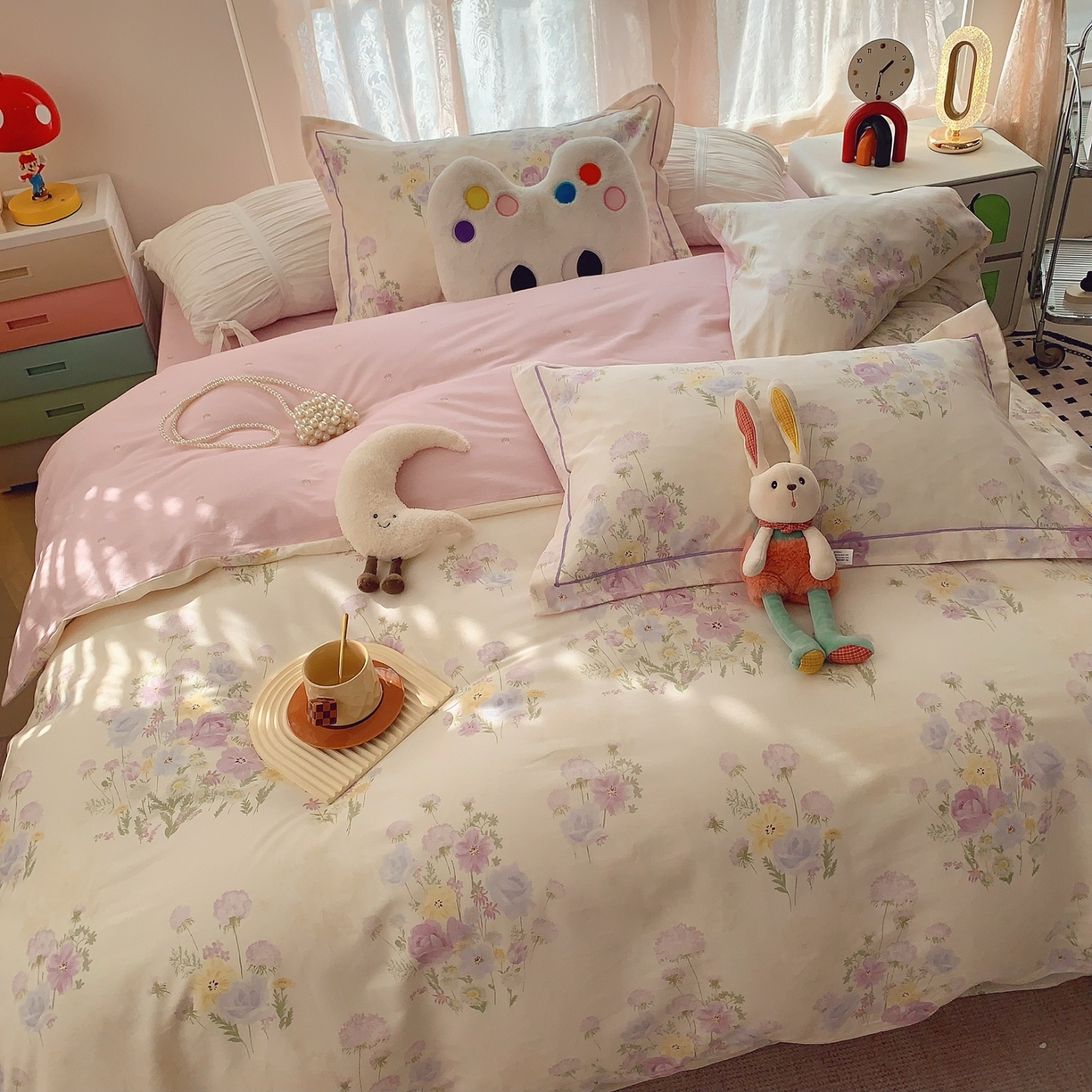 91家纺网 家纺一手货源 找家纺 （总）奈萝家纺 2025新款全棉纯棉小清新印花四件套-第二波