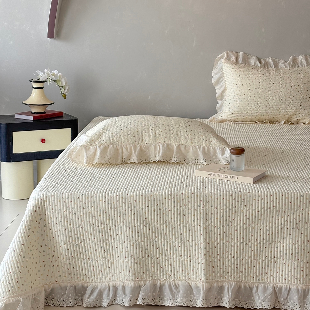 91家纺网 家纺一手货源 找家纺 （总）满座家居 2026新款法式纯棉花边全棉床盖四件套小碎花田园风,奶油泡芙,幻境,洛可可,木马,南枝,青禾,甜心,知梦,紫韵