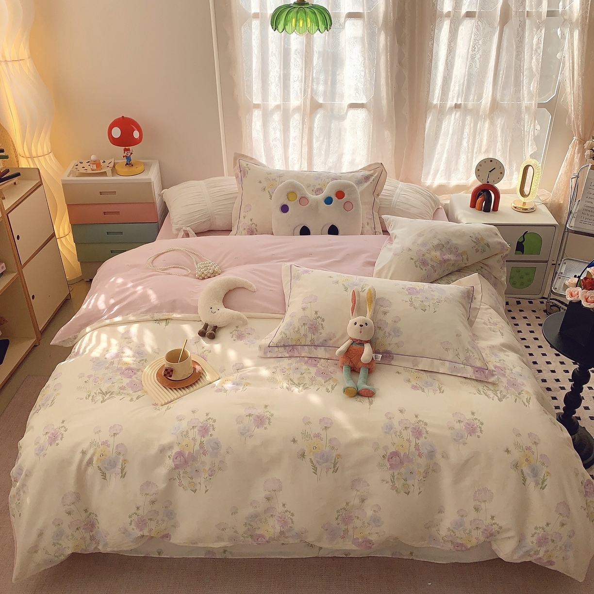 91家纺网 家纺一手货源 找家纺 （总）奈萝家纺 2025新款全棉纯棉小清新印花四件套-第二波