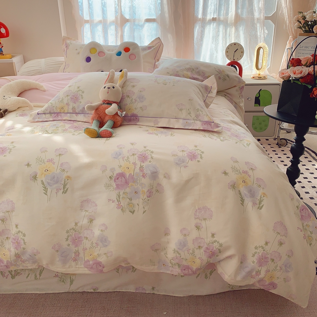 91家纺网 家纺一手货源 找家纺 （总）奈萝家纺 2025新款全棉纯棉小清新印花四件套-第二波