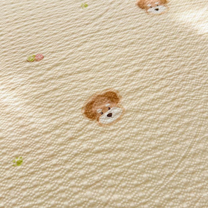 91家纺网 家纺一手货源 找家纺 梵朴 2026新款A类泡芙棉云感木棉邹邹纱双层纱床笠三件套 萌宠