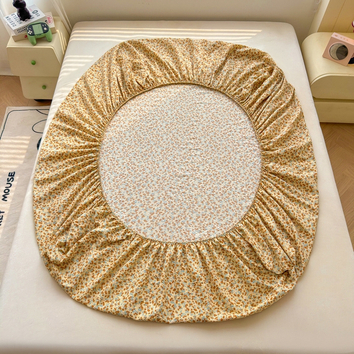 91家纺网 家纺一手货源 找家纺 梵朴 2026新款A类泡芙棉云感木棉邹邹纱双层纱床笠三件套 暖檣枝