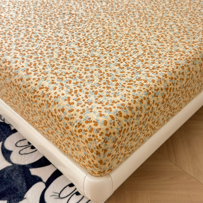 91家纺网 家纺一手货源 找家纺 梵朴 2026新款A类泡芙棉云感木棉邹邹纱双层纱床笠三件套 暖檣枝