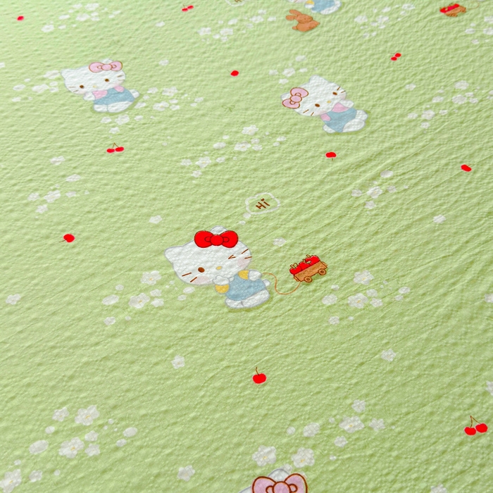 91家纺网 家纺一手货源 找家纺 梵朴 2026新款A类泡芙棉云感木棉邹邹纱双层纱床笠三件套 泡芙KT-绿