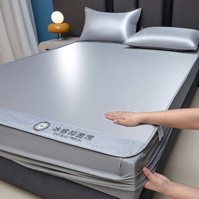 91家纺网 家纺一手货源 找家纺 （总）铺尚美家纺 2026 新款A类复合加厚三明治抗菌碳光冰丝席子凉席三件套