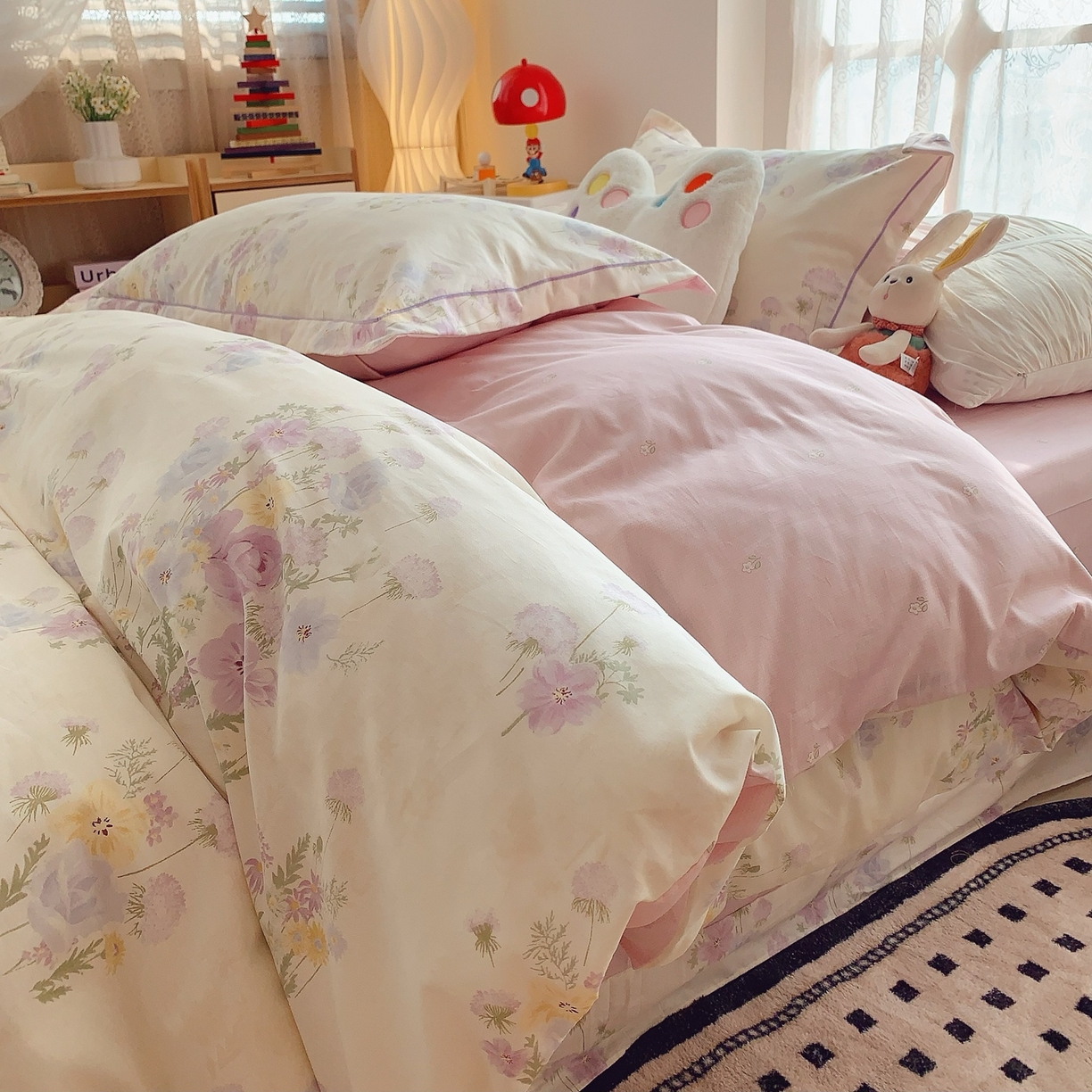 91家纺网 家纺一手货源 找家纺 （总）奈萝家纺 2025新款全棉纯棉小清新印花四件套-第二波