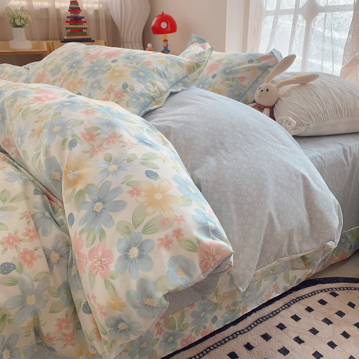 91家纺网 家纺一手货源 找家纺 （总）奈萝家纺 2025新款全棉纯棉小清新印花四件套-第二波