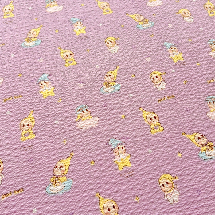 91家纺网 家纺一手货源 找家纺 梵朴 2026新款A类泡芙棉云感木棉邹邹纱双层纱床笠三件套 星星玩偶紫