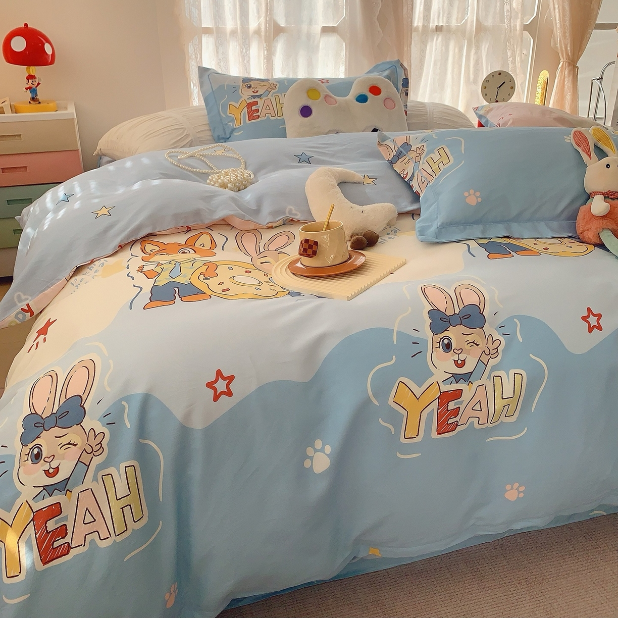 91家纺网 家纺一手货源 找家纺 奈萝家纺 2025新款全棉纯棉小清新印花四件套-第二波 朱迪