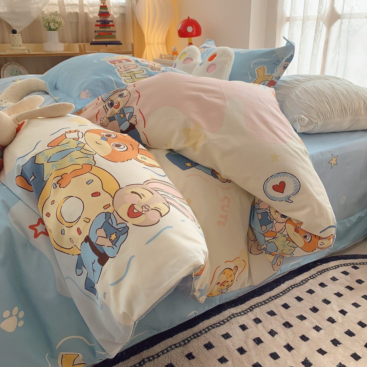 91家纺网 家纺一手货源 找家纺 奈萝家纺 2025新款全棉纯棉小清新印花四件套-第二波 朱迪