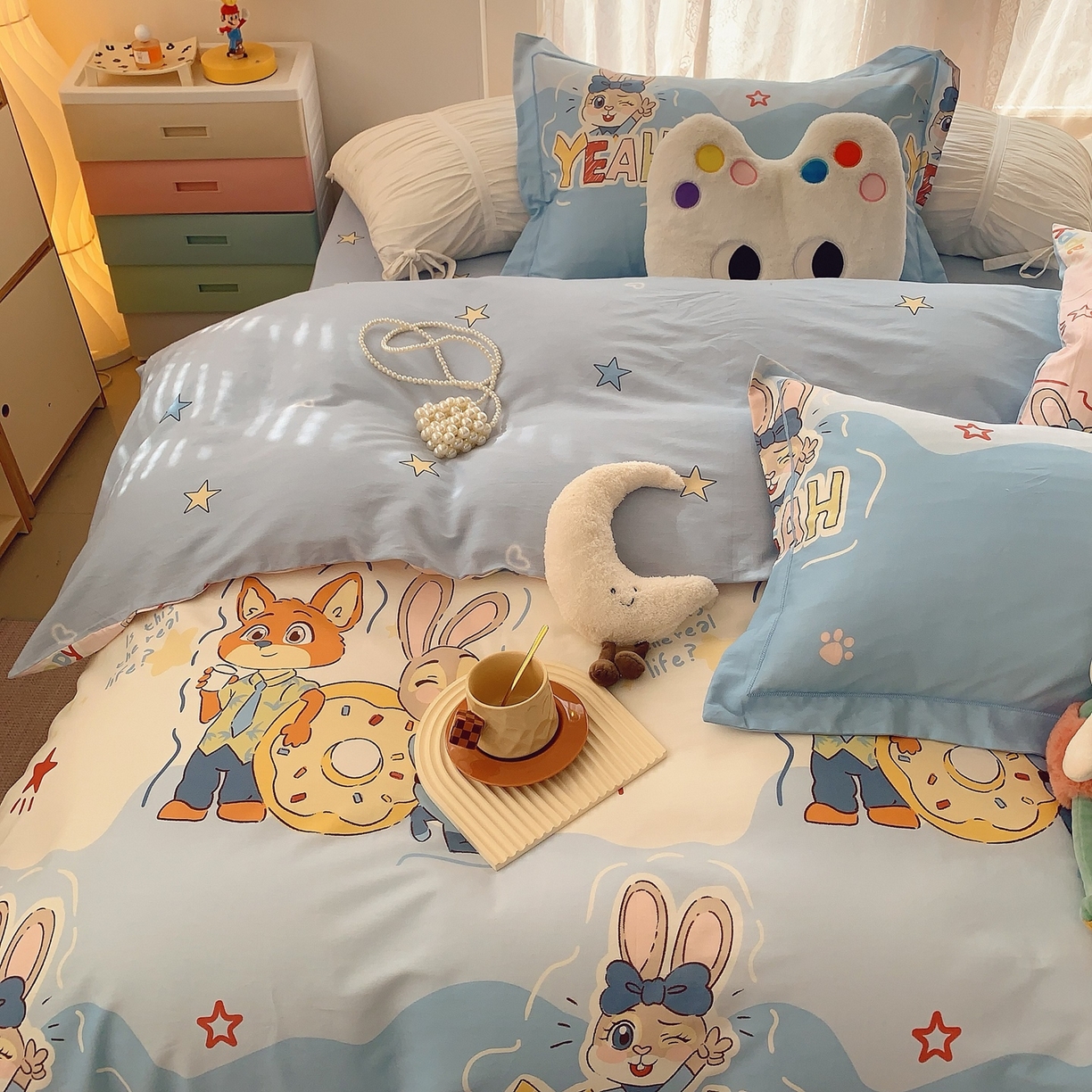 91家纺网 家纺一手货源 找家纺 奈萝家纺 2025新款全棉纯棉小清新印花四件套-第二波 朱迪