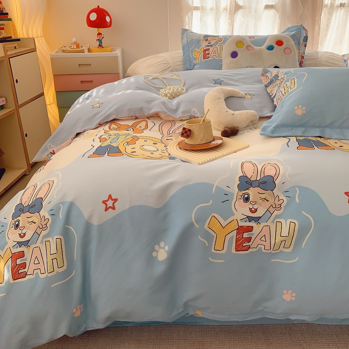 91家纺网 家纺一手货源 找家纺 奈萝家纺 2025新款全棉纯棉小清新印花四件套-第二波 朱迪