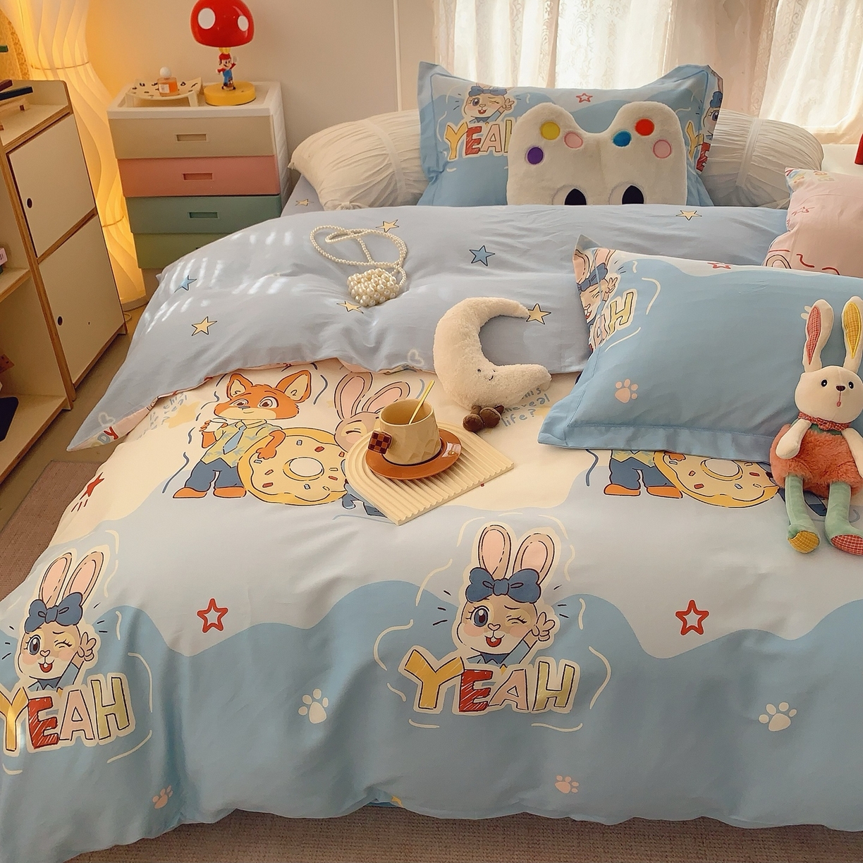 91家纺网 家纺一手货源 找家纺 奈萝家纺 2025新款全棉纯棉小清新印花四件套-第二波 朱迪