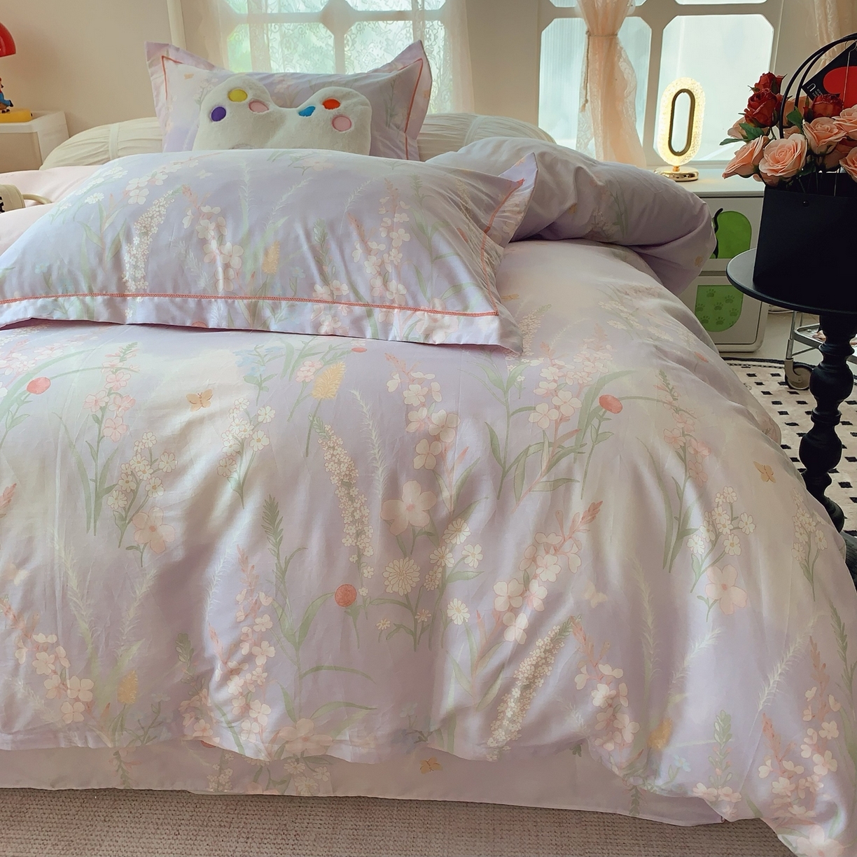 91家纺网 家纺一手货源 找家纺 奈萝家纺 2025新款全棉纯棉小清新印花四件套-第二波 幽兰雅韵