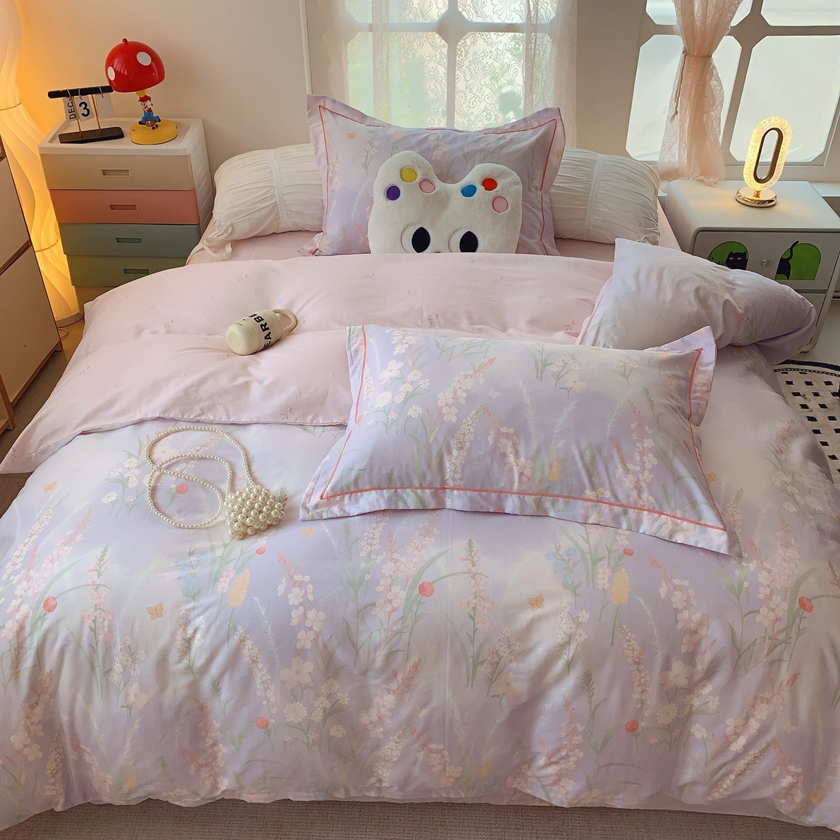 91家纺网 家纺一手货源 找家纺 奈萝家纺 2025新款全棉纯棉小清新印花四件套-第二波 幽兰雅韵