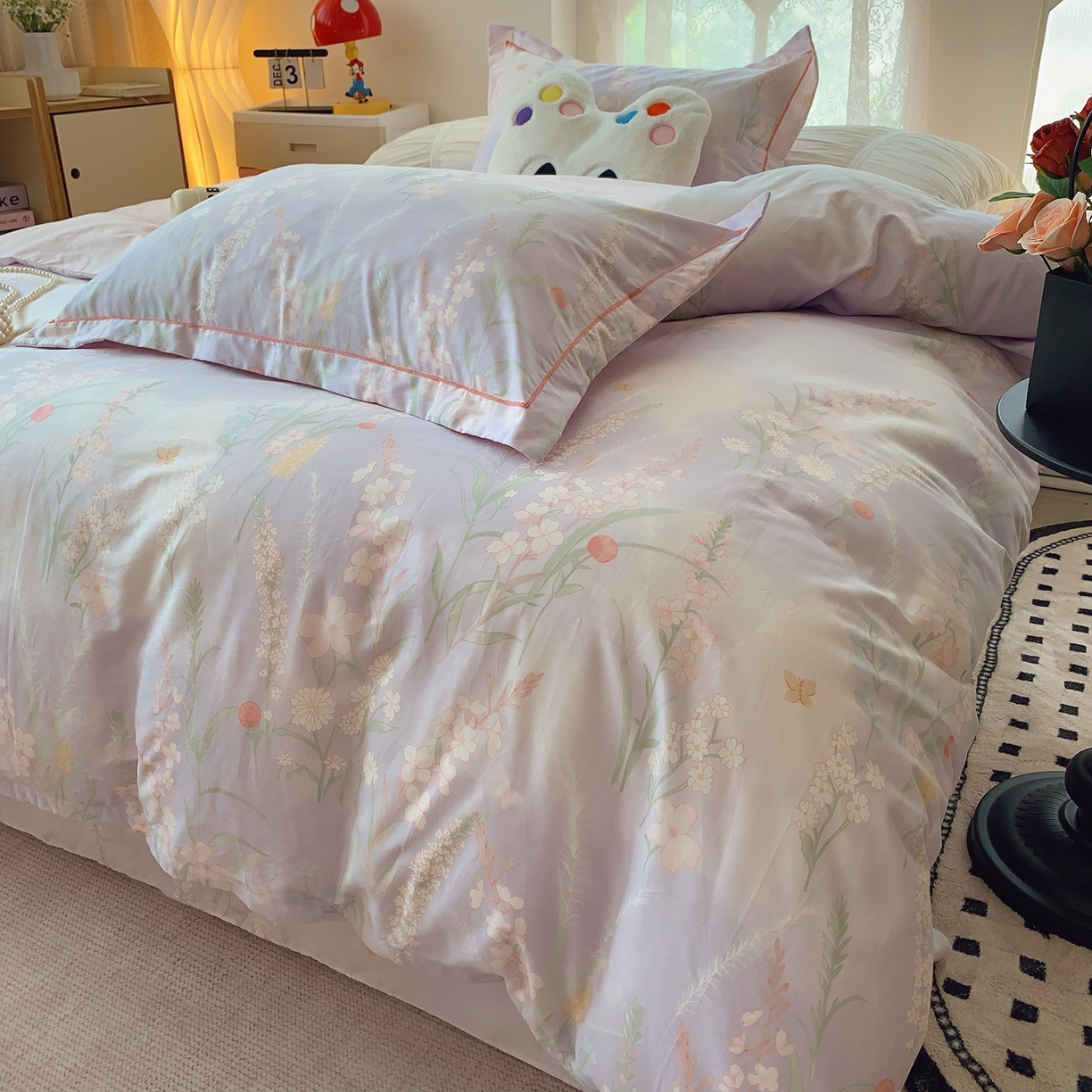 91家纺网 家纺一手货源 找家纺 奈萝家纺 2025新款全棉纯棉小清新印花四件套-第二波 幽兰雅韵