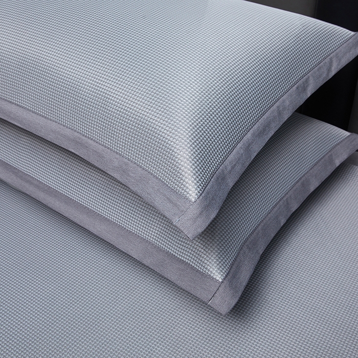 91家纺网 家纺一手货源 找家纺 铺尚美家纺 2026 新款A类复合加厚三明治抗菌碳光冰丝席子凉席三件套 抗菌碳光水丝席床单款-绅士灰