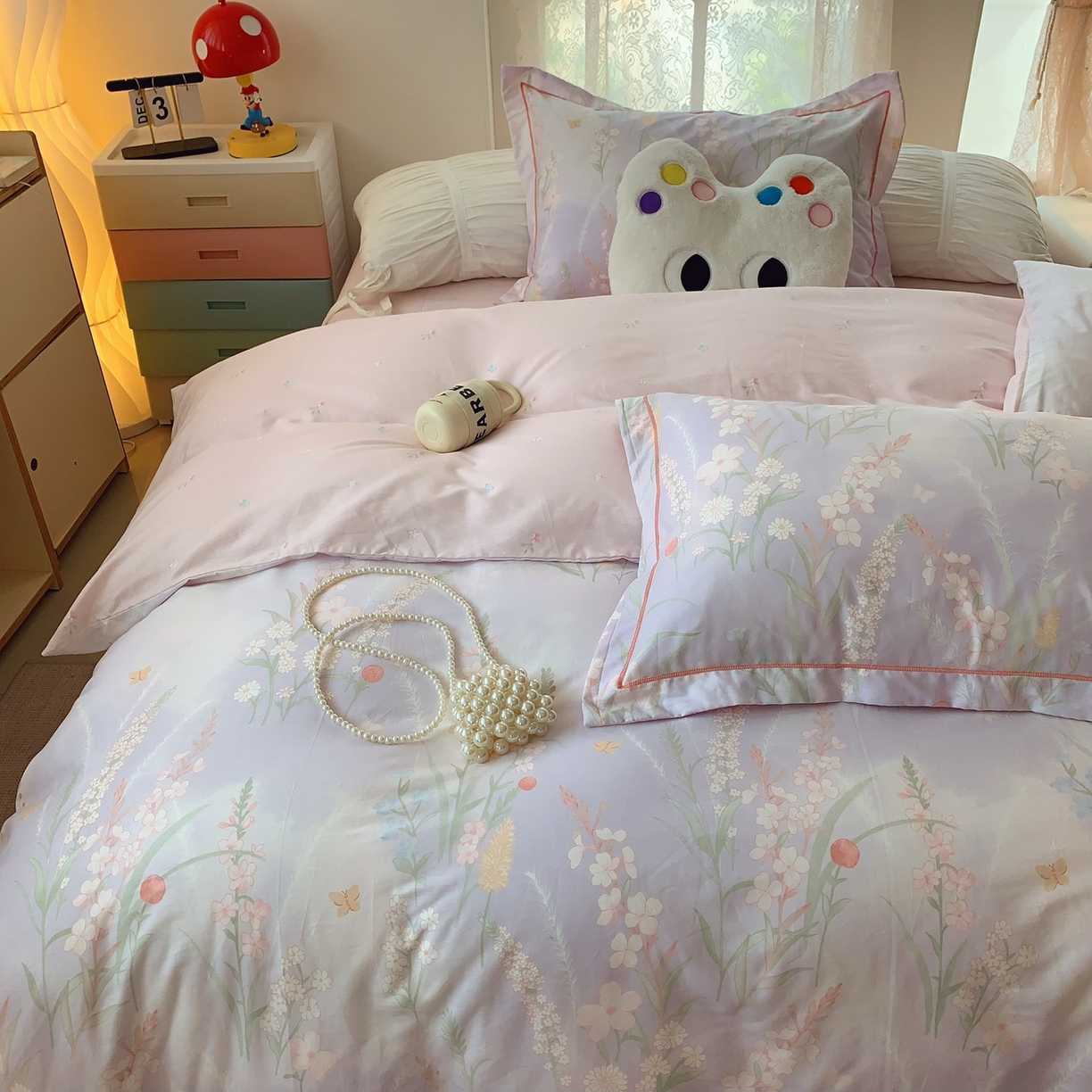 91家纺网 家纺一手货源 找家纺 奈萝家纺 2025新款全棉纯棉小清新印花四件套-第二波 幽兰雅韵