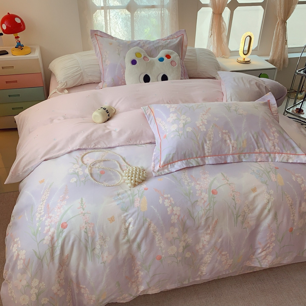 91家纺网 家纺一手货源 找家纺 奈萝家纺 2025新款全棉纯棉小清新印花四件套-第二波 幽兰雅韵