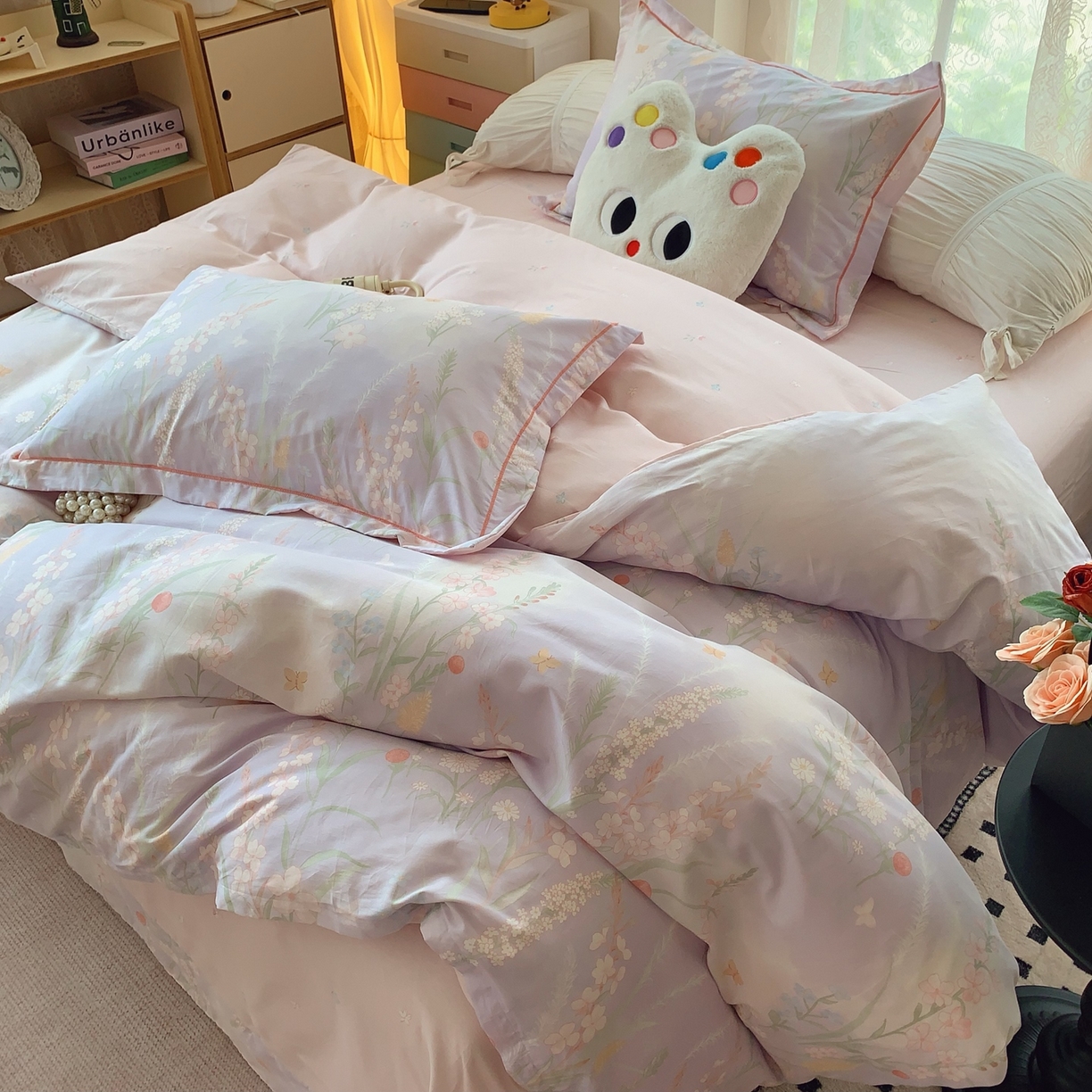 91家纺网 家纺一手货源 找家纺 奈萝家纺 2025新款全棉纯棉小清新印花四件套-第二波 幽兰雅韵