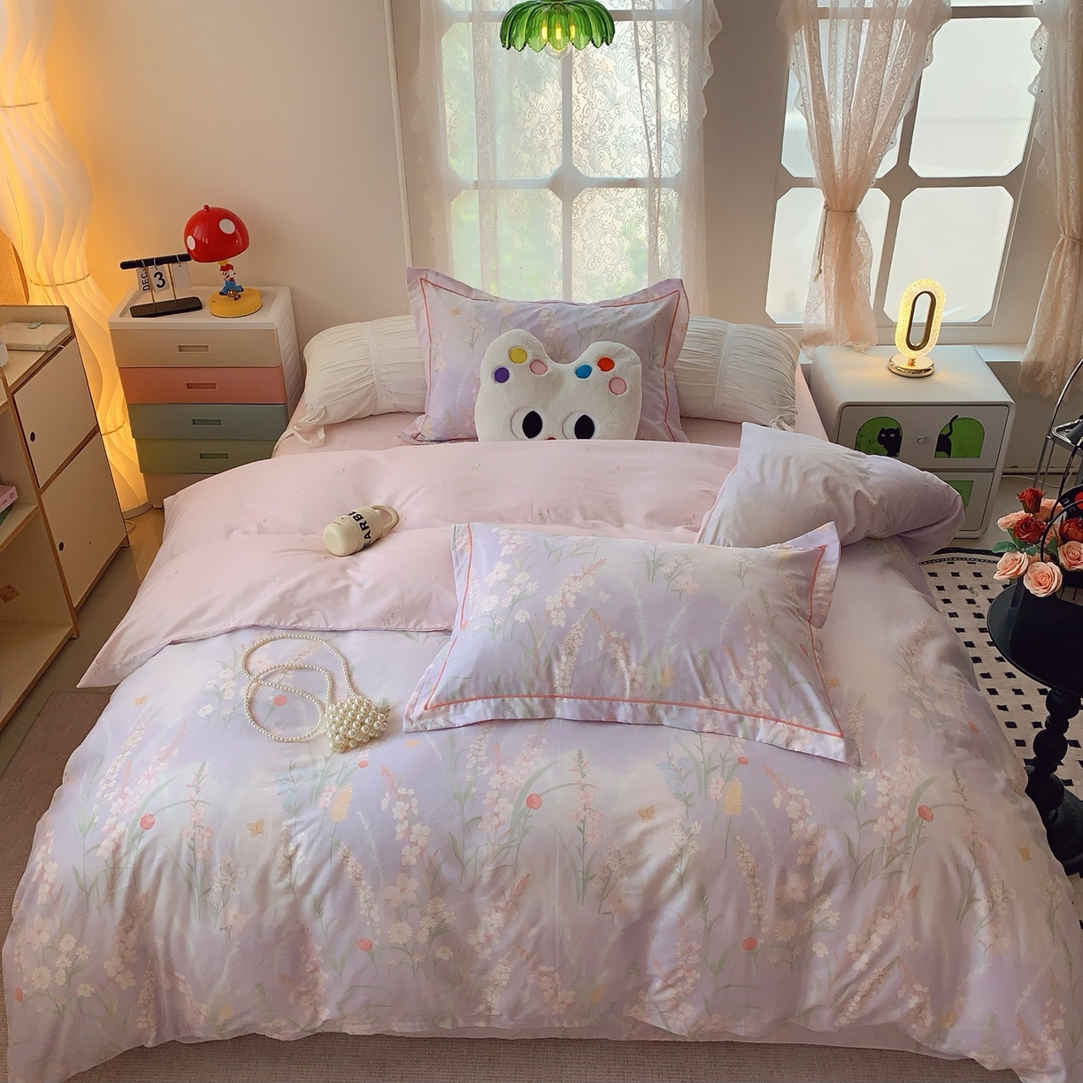 91家纺网 家纺一手货源 找家纺 奈萝家纺 2025新款全棉纯棉小清新印花四件套-第二波 幽兰雅韵