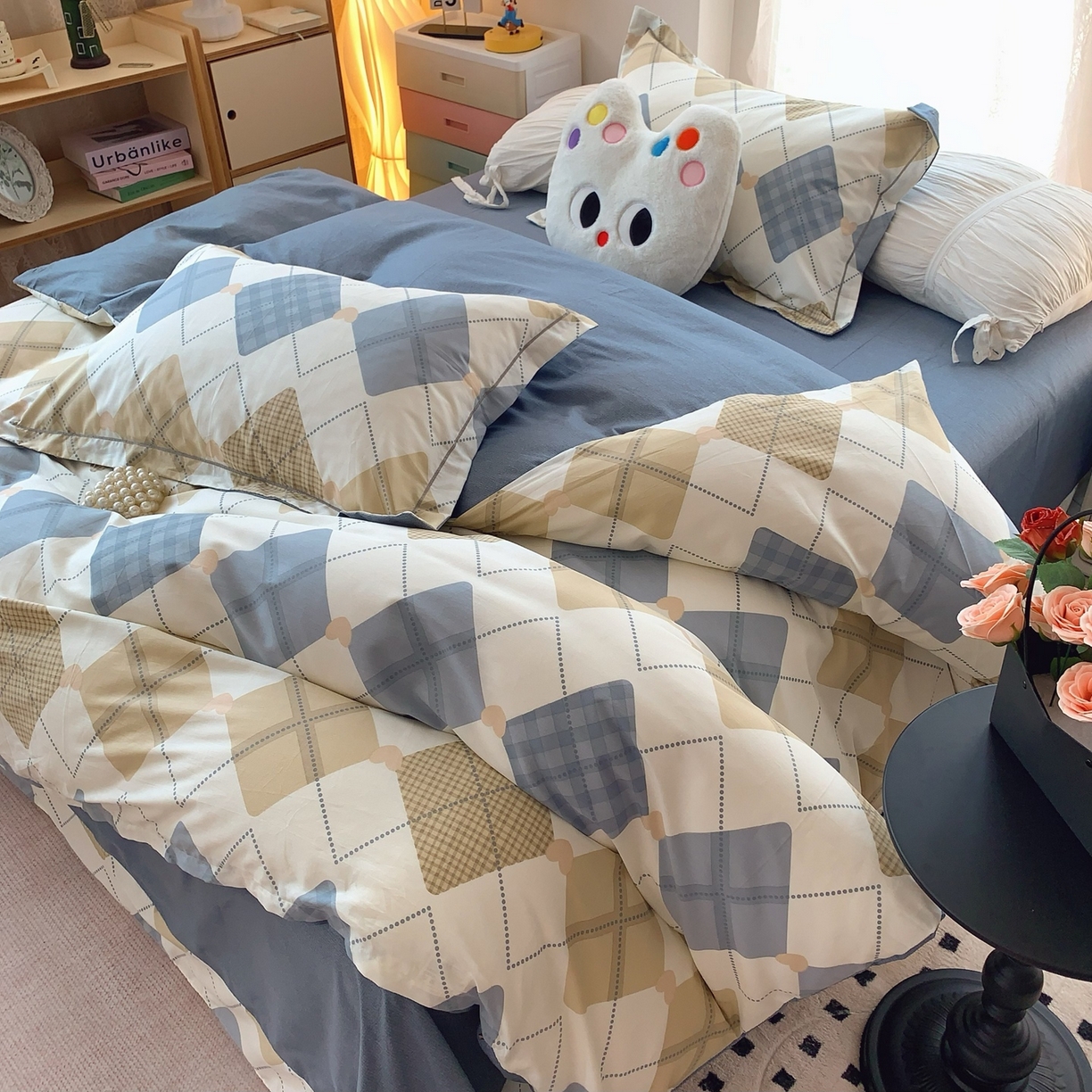 91家纺网 家纺一手货源 找家纺 奈萝家纺 2025新款全棉纯棉小清新印花四件套-第二波 学院风