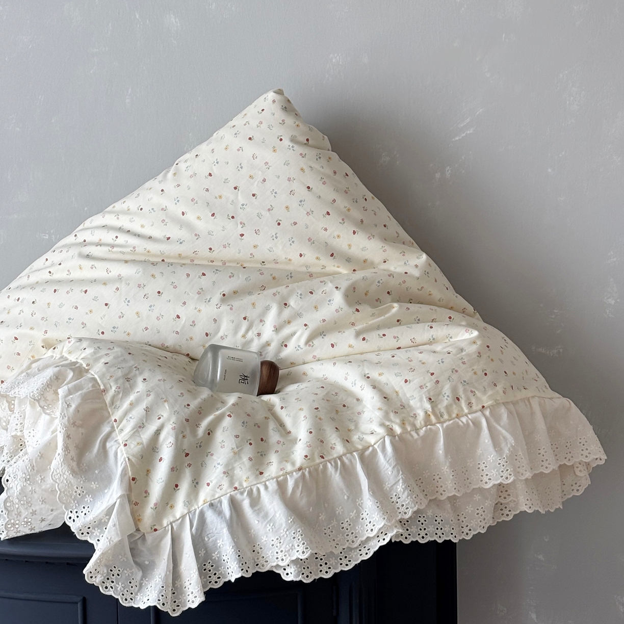 91家纺网 家纺一手货源 找家纺 满座家居 2026新款法式纯棉花边全棉床盖四件套小碎花田园风 洛可可