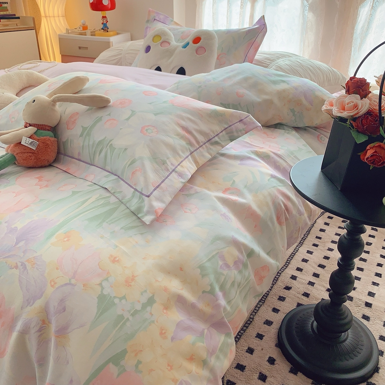 91家纺网 家纺一手货源 找家纺 奈萝家纺 2025新款全棉纯棉小清新印花四件套-第二波 星河恋