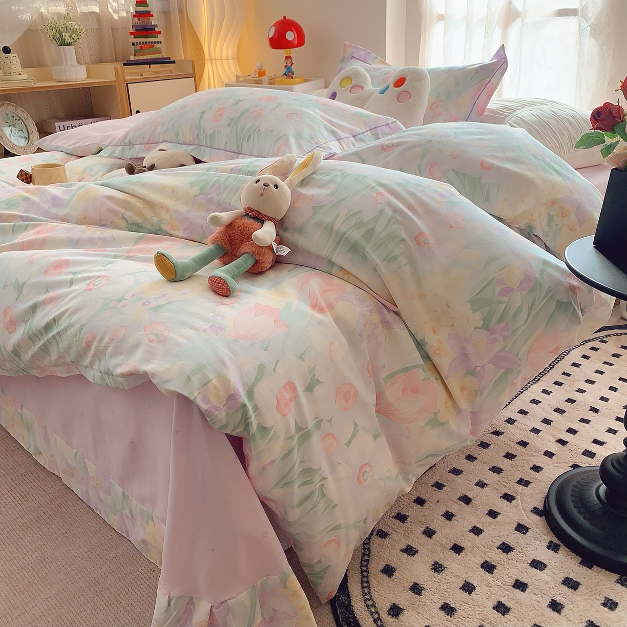 91家纺网 家纺一手货源 找家纺 奈萝家纺 2025新款全棉纯棉小清新印花四件套-第二波 星河恋