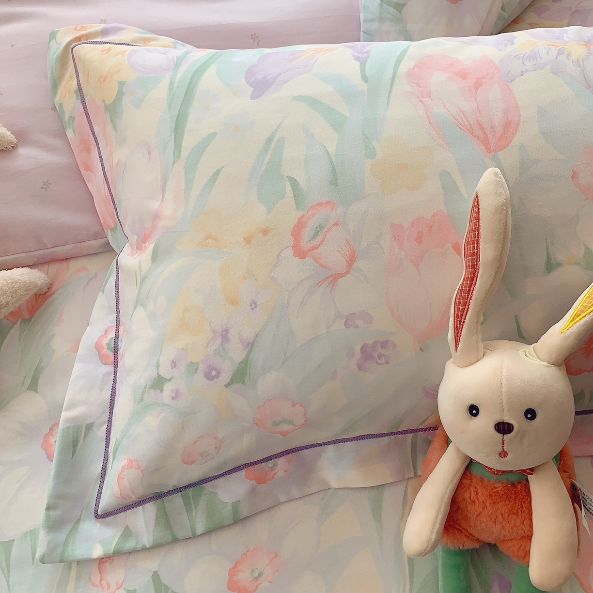 91家纺网 家纺一手货源 找家纺 奈萝家纺 2025新款全棉纯棉小清新印花四件套-第二波 星河恋