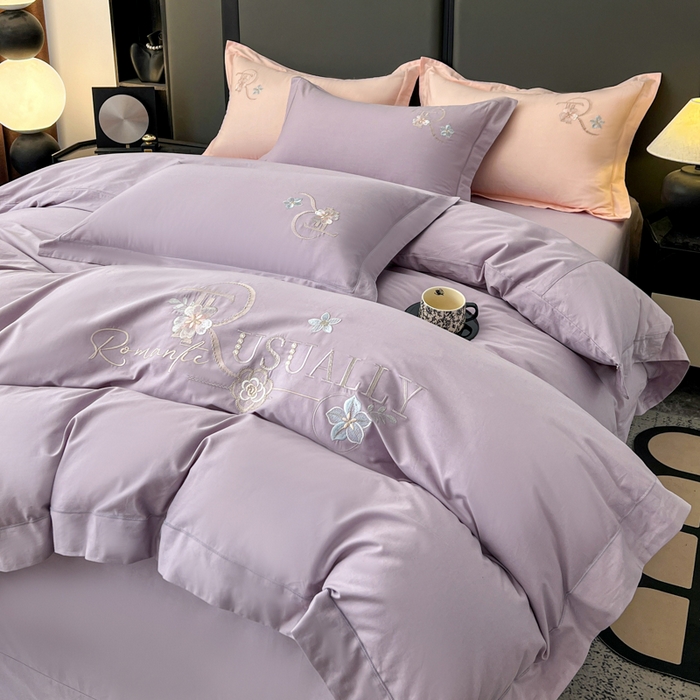 91家纺网 家纺一手货源 找家纺 （总）AB家纺  2026年新款全棉绣花四件套—春妍