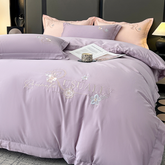 91家纺网 家纺一手货源 找家纺 （总）AB家纺  2026年新款全棉绣花四件套—春妍