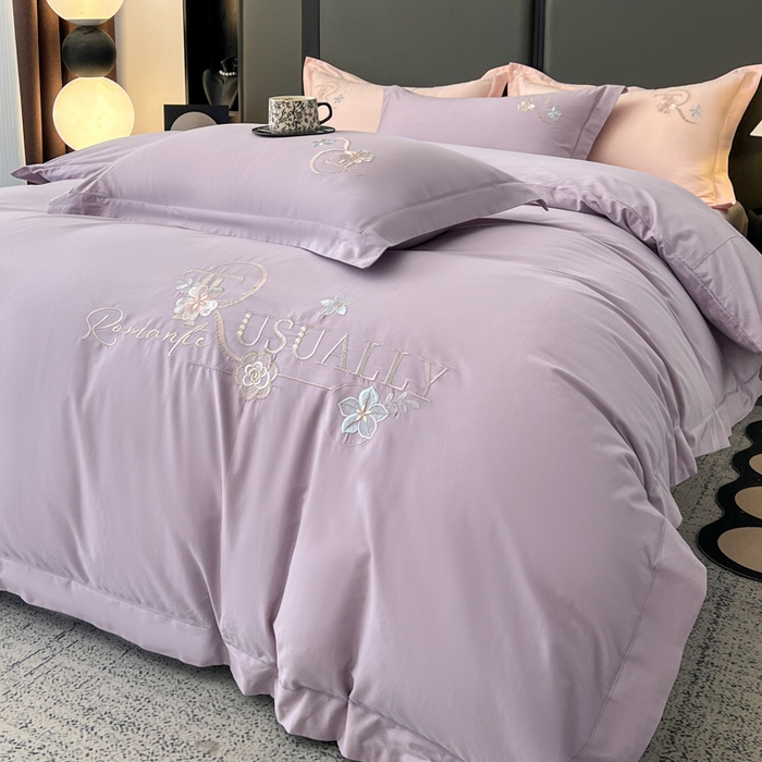 91家纺网 家纺一手货源 找家纺 （总）AB家纺  2026年新款全棉绣花四件套—春妍