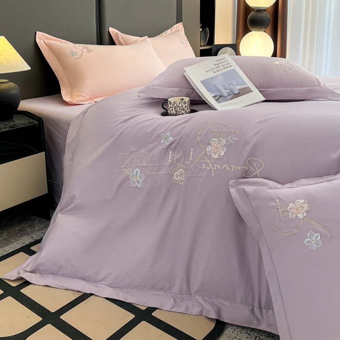 91家纺网 家纺一手货源 找家纺 （总）AB家纺  2026年新款全棉绣花四件套—春妍