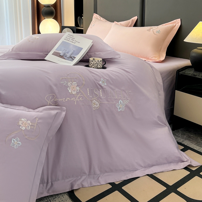 91家纺网 家纺一手货源 找家纺 （总）AB家纺  2026年新款全棉绣花四件套—春妍