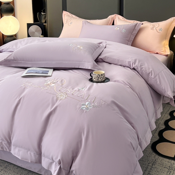 91家纺网 家纺一手货源 找家纺 （总）AB家纺  2026年新款全棉绣花四件套—春妍