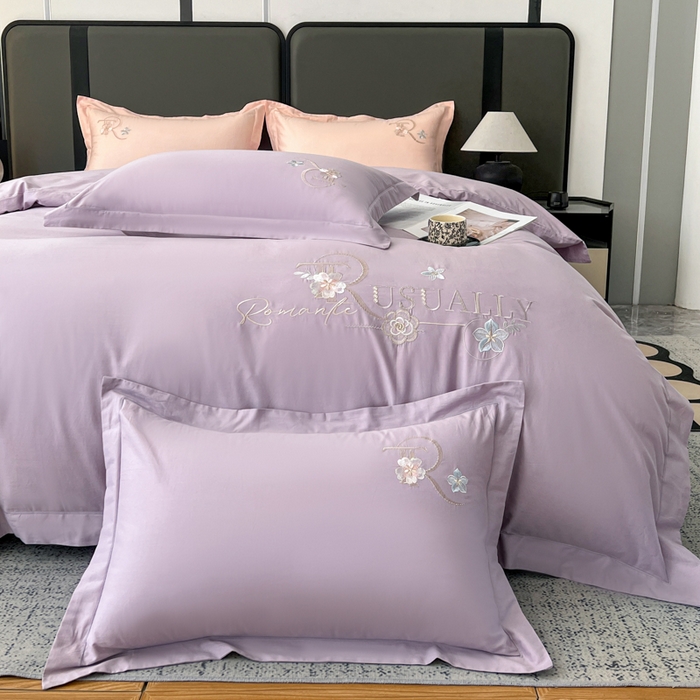 91家纺网 家纺一手货源 找家纺 （总）AB家纺  2026年新款全棉绣花四件套—春妍