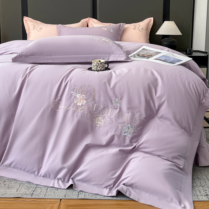 91家纺网 家纺一手货源 找家纺 （总）AB家纺  2026年新款全棉绣花四件套—春妍