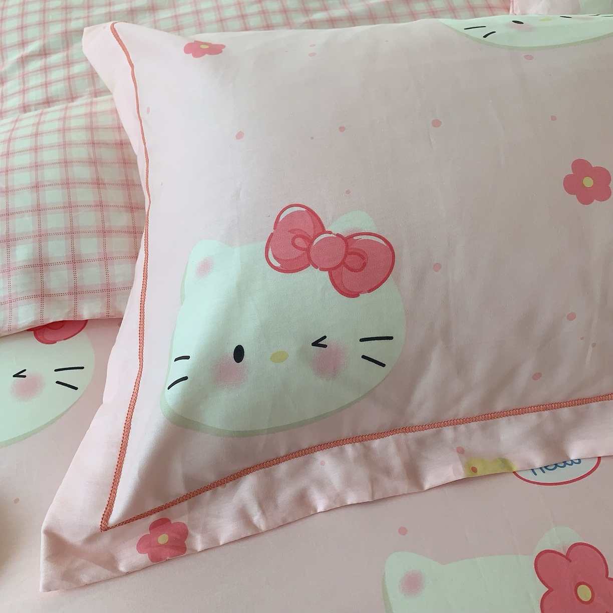 91家纺网 家纺一手货源 找家纺 奈萝家纺 2025新款全棉纯棉小清新印花四件套-第二波 小猫咪