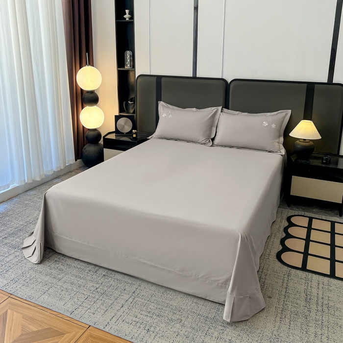 91家纺网 家纺一手货源 找家纺 AB家纺  2026年新款全棉绣花四件套—春妍 春妍-银灰