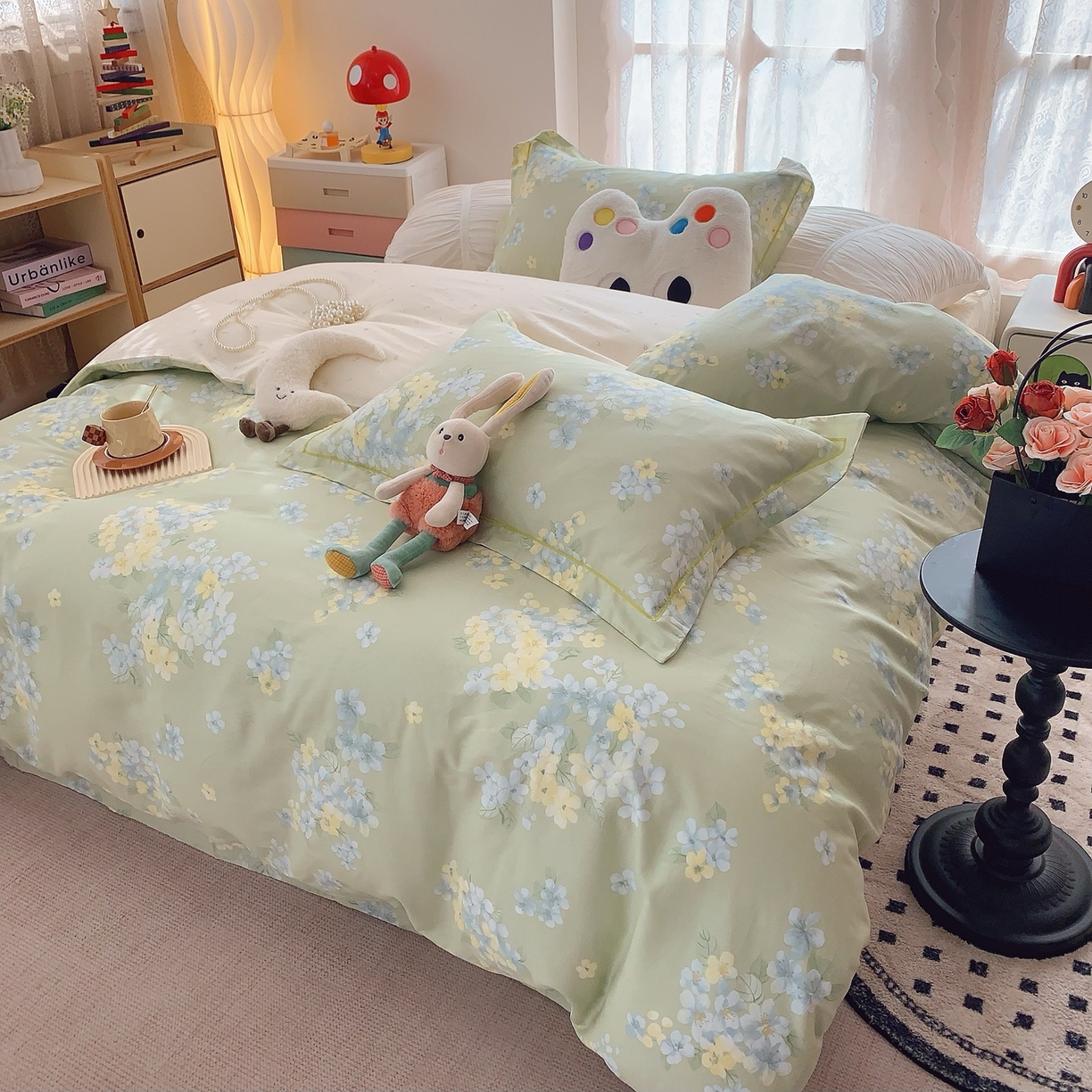 91家纺网 家纺一手货源 找家纺 奈萝家纺 2025新款全棉纯棉小清新印花四件套-第二波 夏末青花