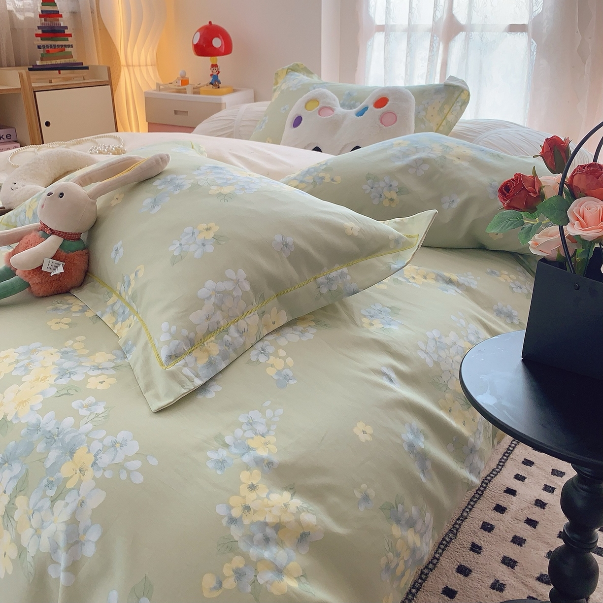 91家纺网 家纺一手货源 找家纺 奈萝家纺 2025新款全棉纯棉小清新印花四件套-第二波 夏末青花