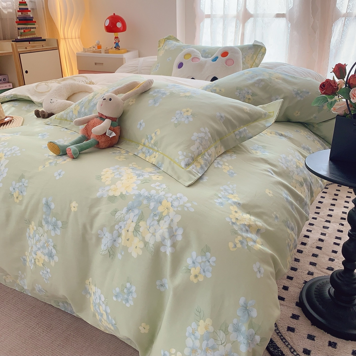 91家纺网 家纺一手货源 找家纺 奈萝家纺 2025新款全棉纯棉小清新印花四件套-第二波 夏末青花