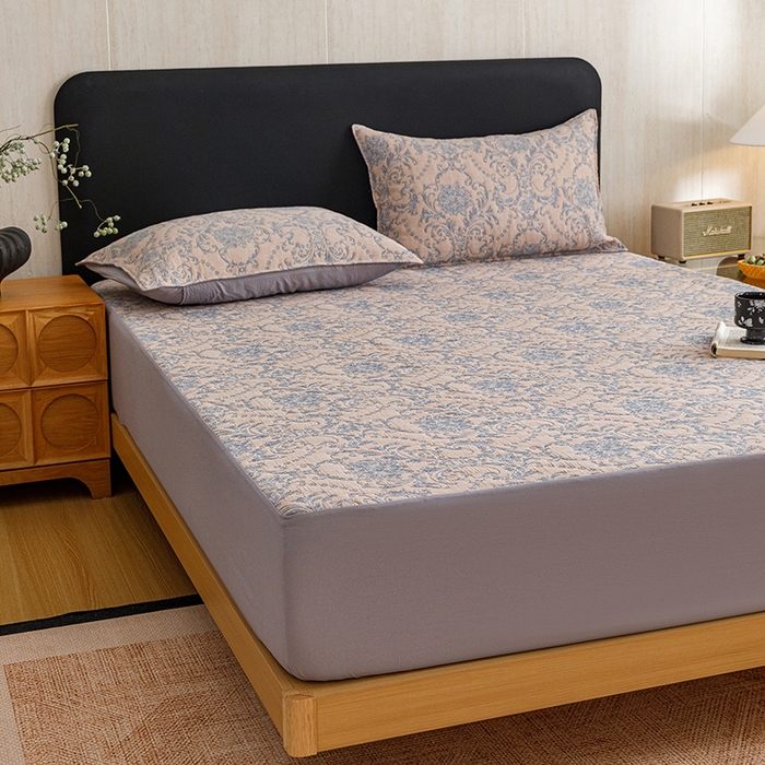 91家纺网 家纺一手货源 找家纺 悦然毛巾被 2026新款全棉三层纱加厚纱布枕套床笠三件套 欧韵