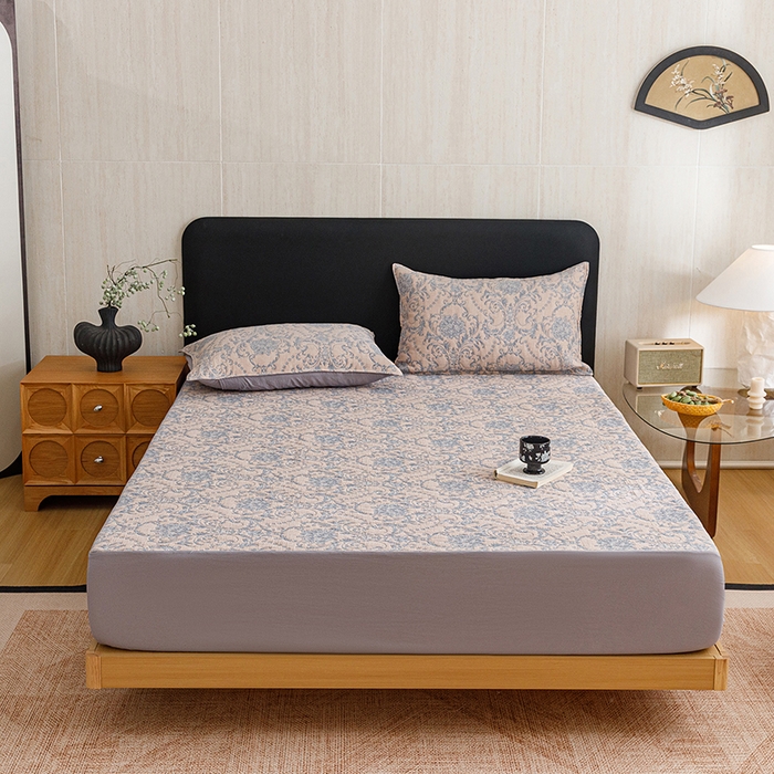 悦然毛巾被 2026新款全棉三层纱加厚纱布枕套床笠三件套 欧韵