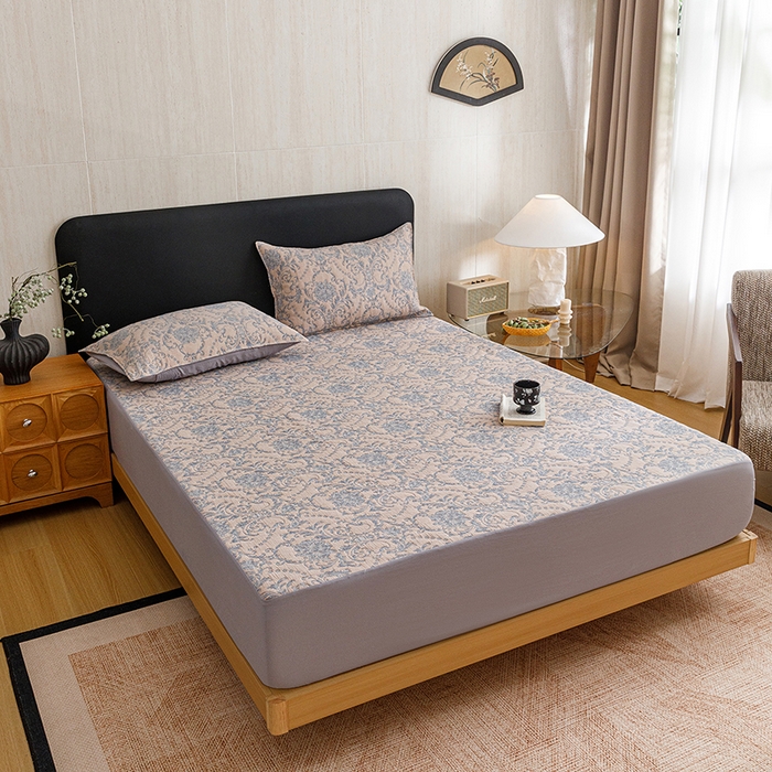 91家纺网 家纺一手货源 找家纺 悦然毛巾被 2026新款全棉三层纱加厚纱布枕套床笠三件套 欧韵