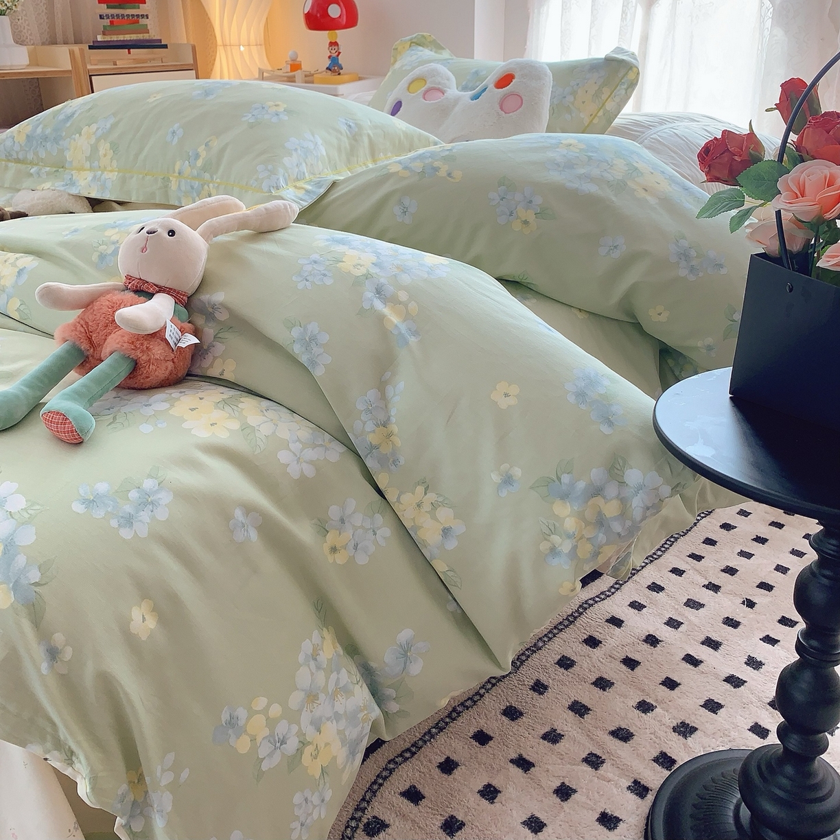 91家纺网 家纺一手货源 找家纺 奈萝家纺 2025新款全棉纯棉小清新印花四件套-第二波 夏末青花