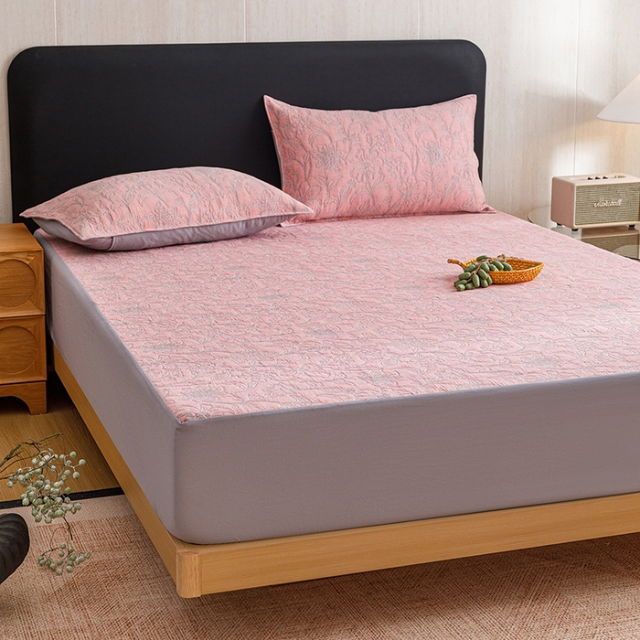 91家纺网 家纺一手货源 找家纺 悦然毛巾被 2026新款全棉三层纱加厚纱布枕套床笠三件套 雾花豆纱