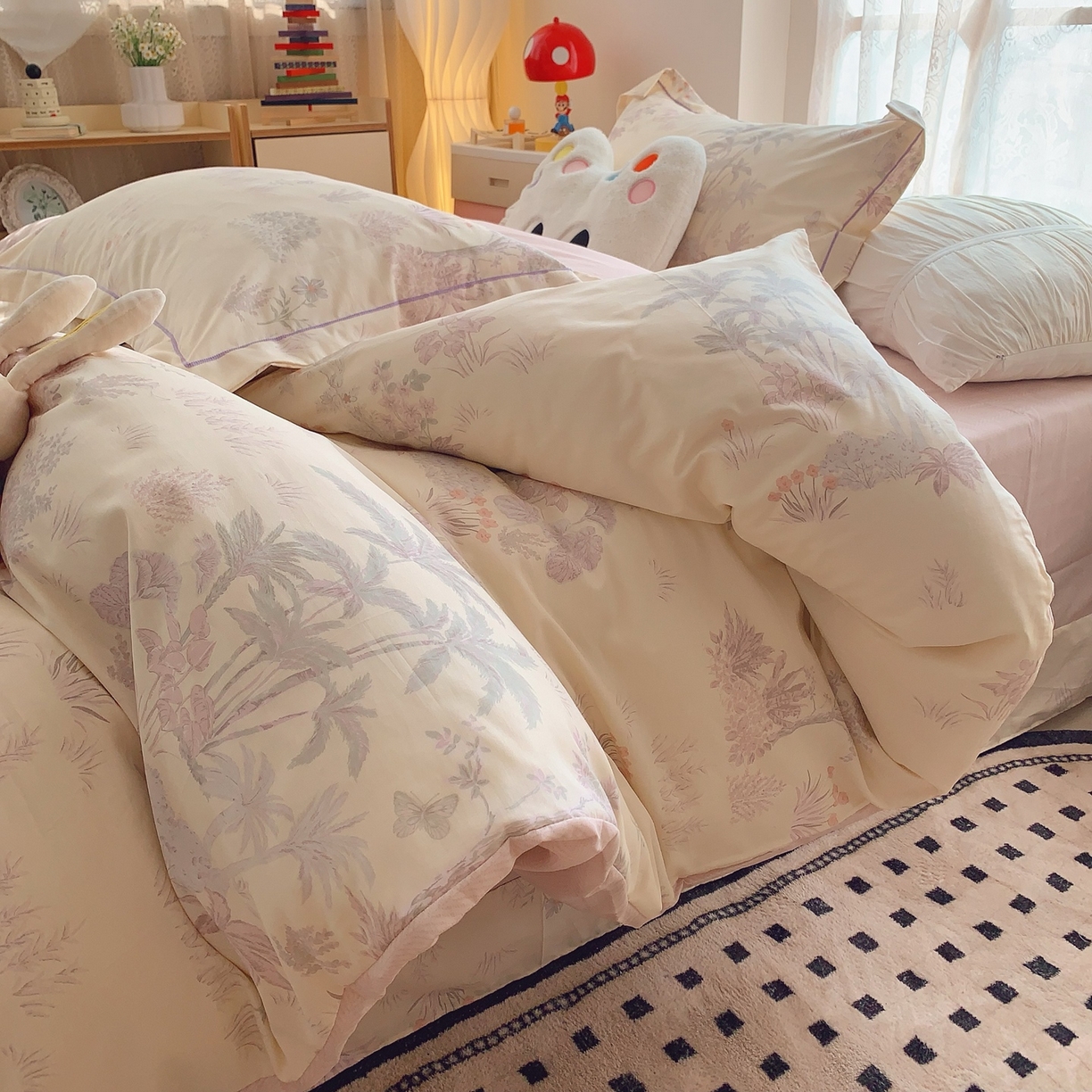 奈萝家纺 2025新款全棉纯棉小清新印花四件套-第二波 雾迟